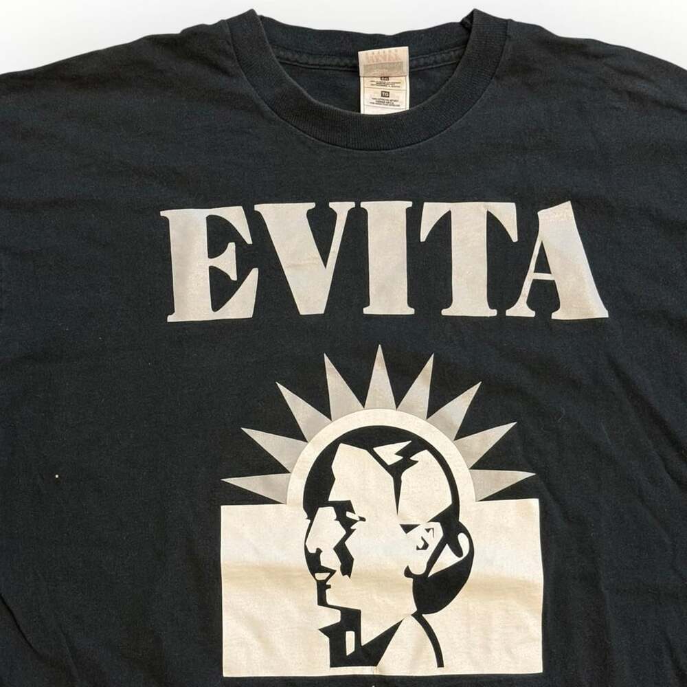 Fruit of the Loom Vintage 90s Evita Cast Crew Byham Theatre 1996 T-Shirt